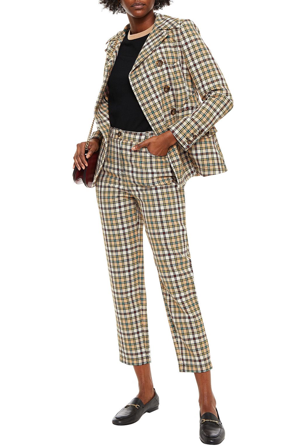 M MISSONI Gingham tweed tapered pants