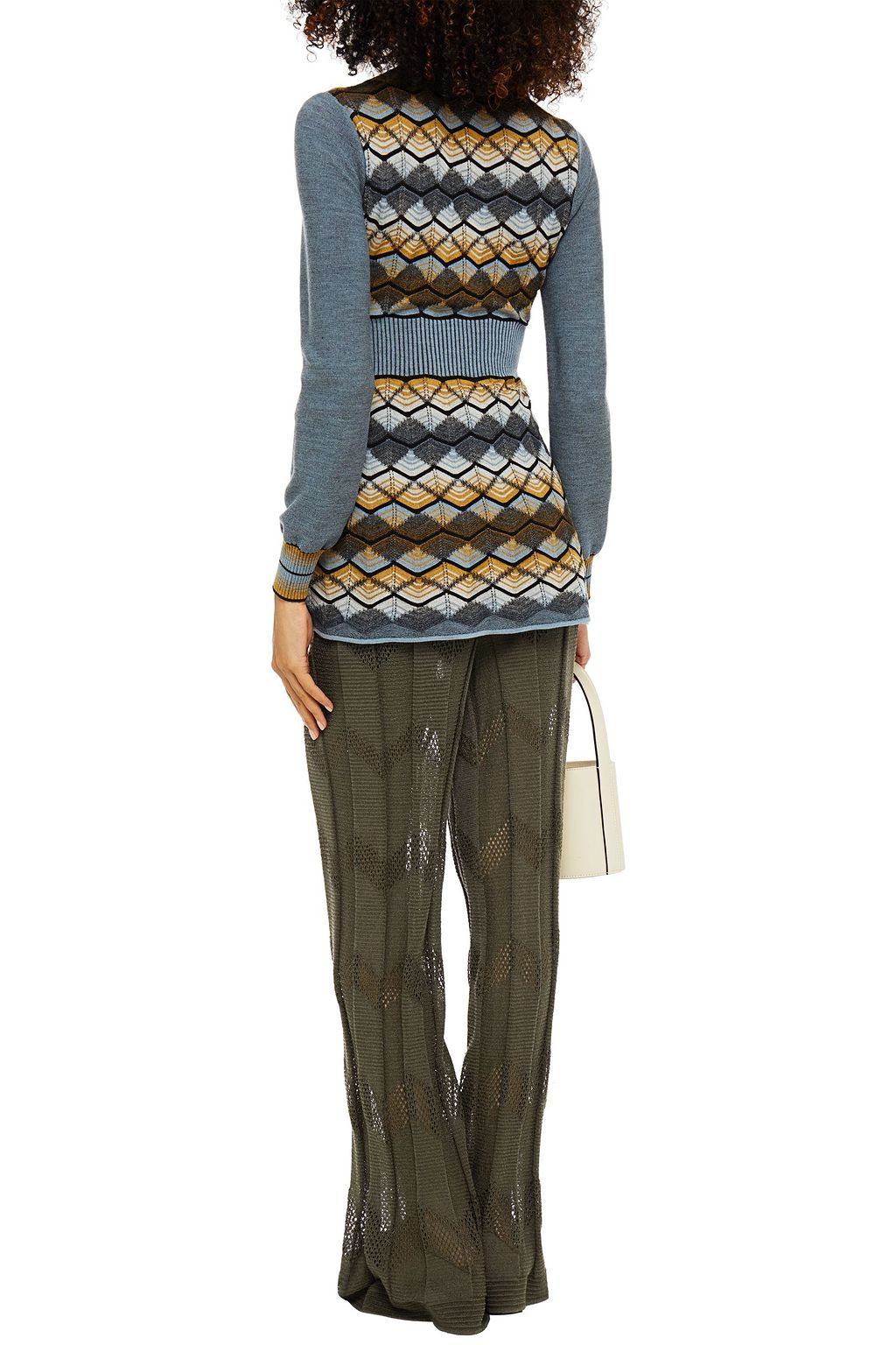 M MISSONI Pleated crochet-knit wide-leg pants