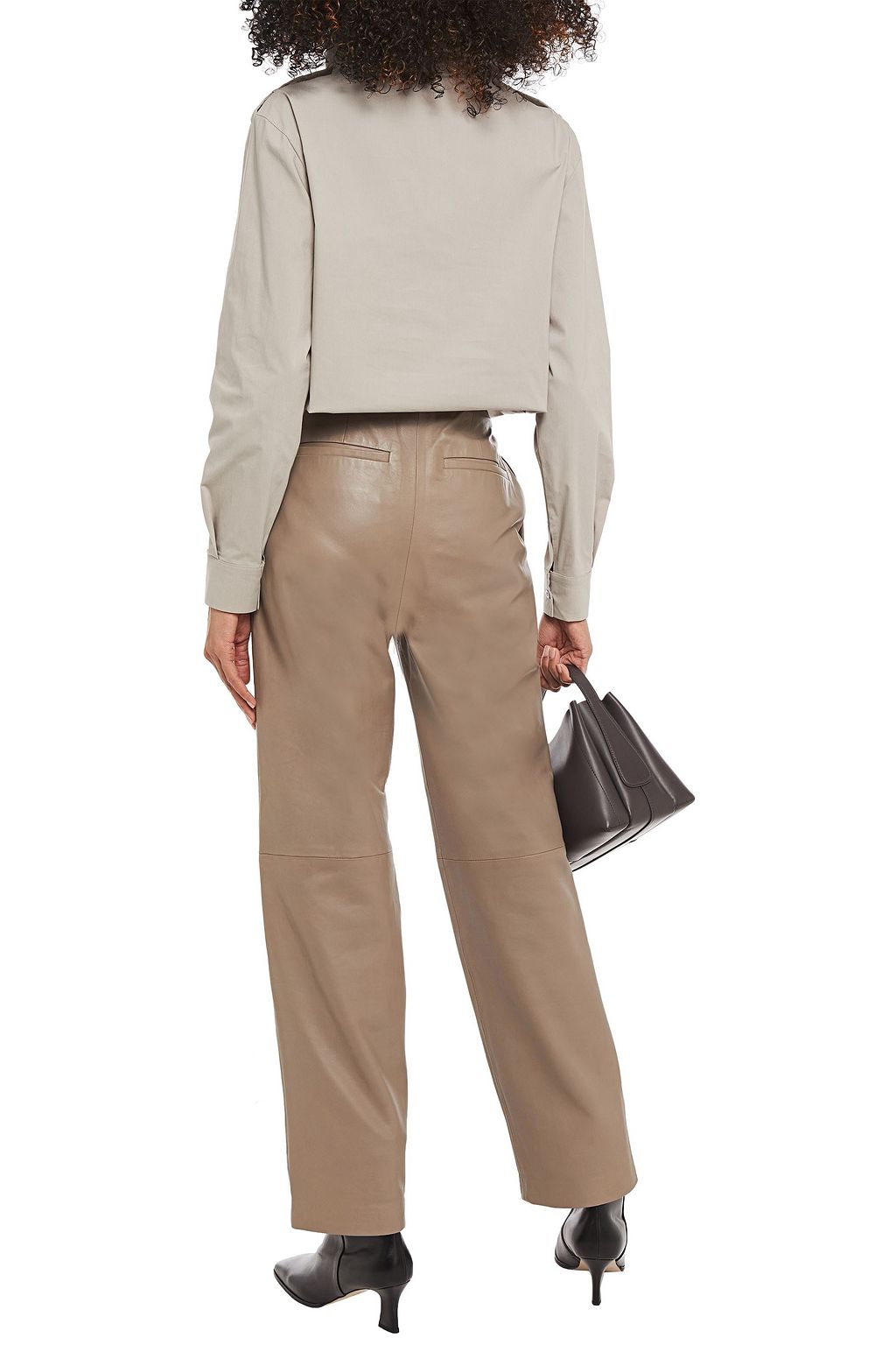 PIECE OF WHITE Emily pleated stretch-cotton poplin shirt