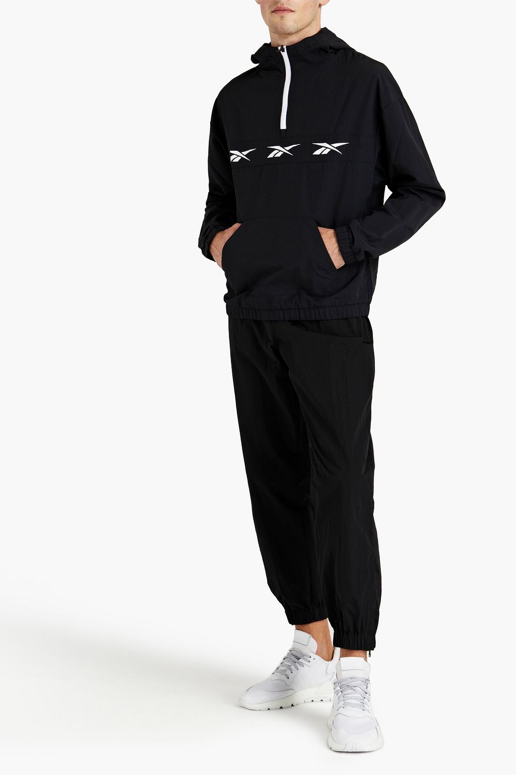REEBOK Te Vector crinkled-shell hooded jacket