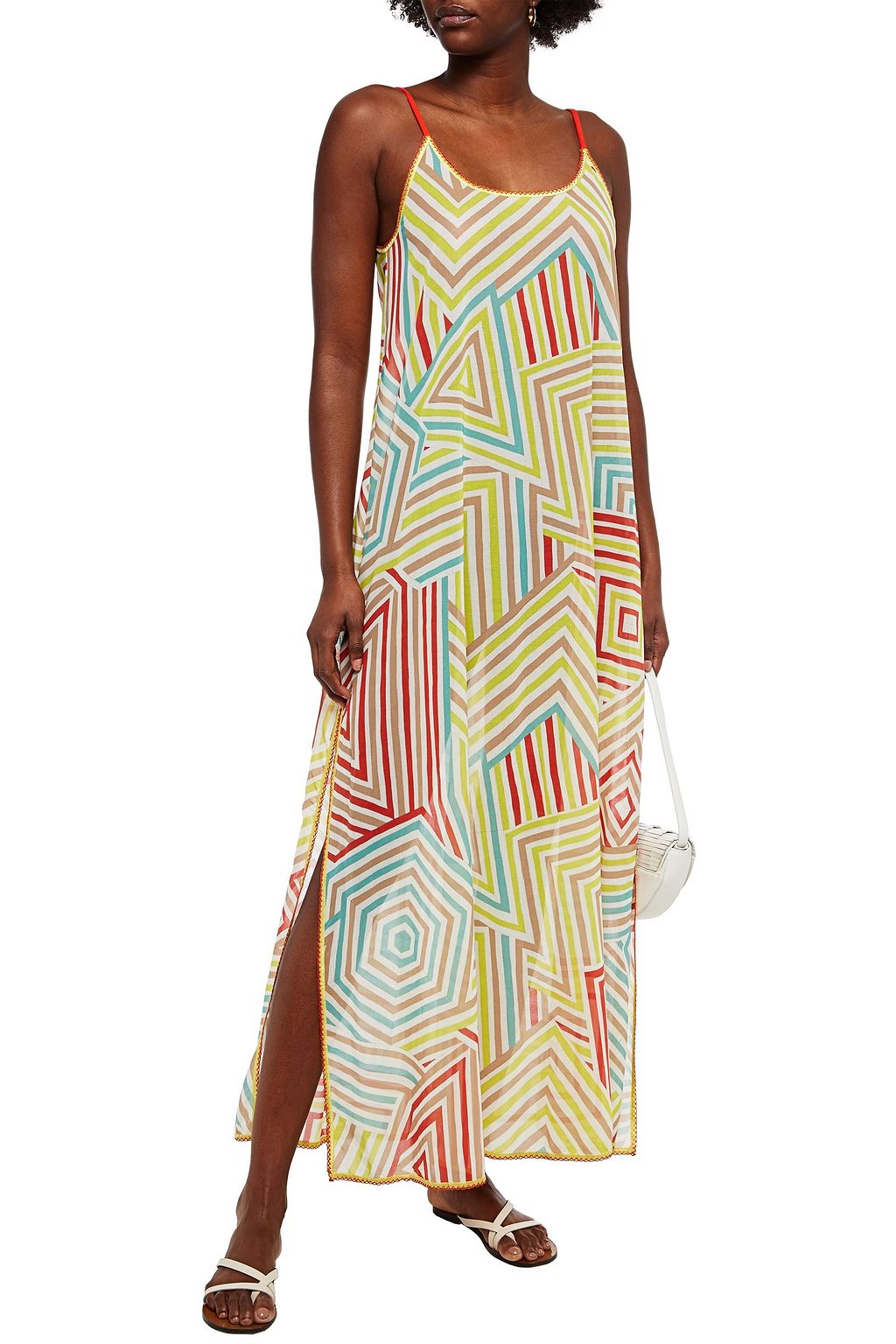M MISSONI Crochet-trimmed printed cotton-voile coverup