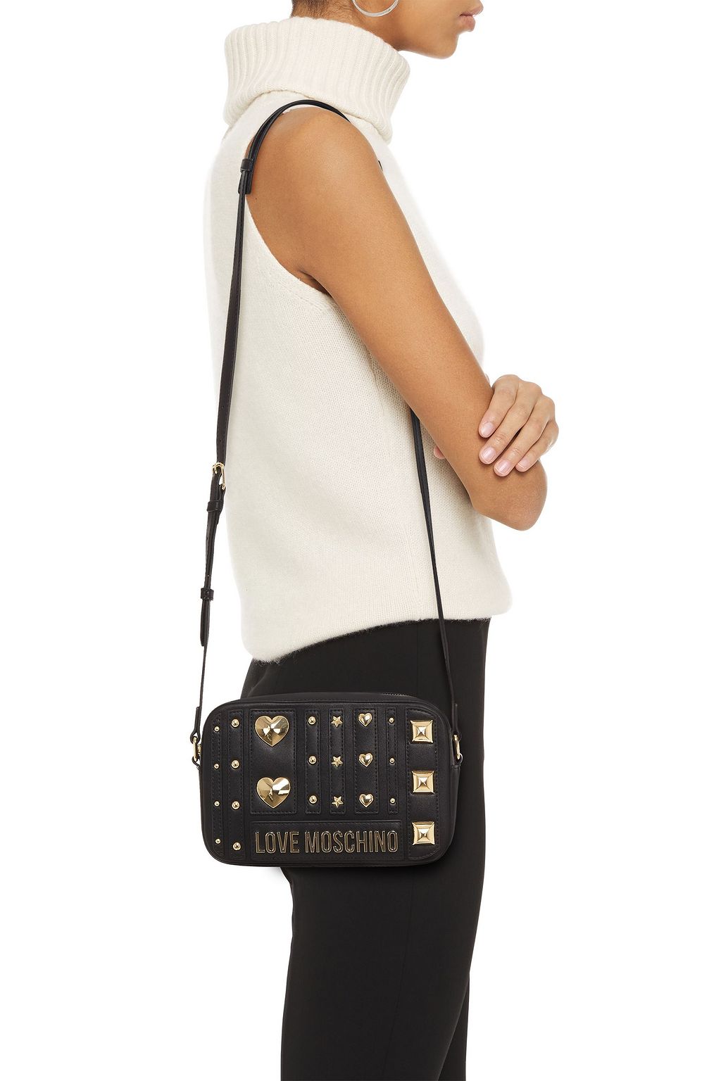 LOVE MOSCHINO Studded faux leather shoulder bag