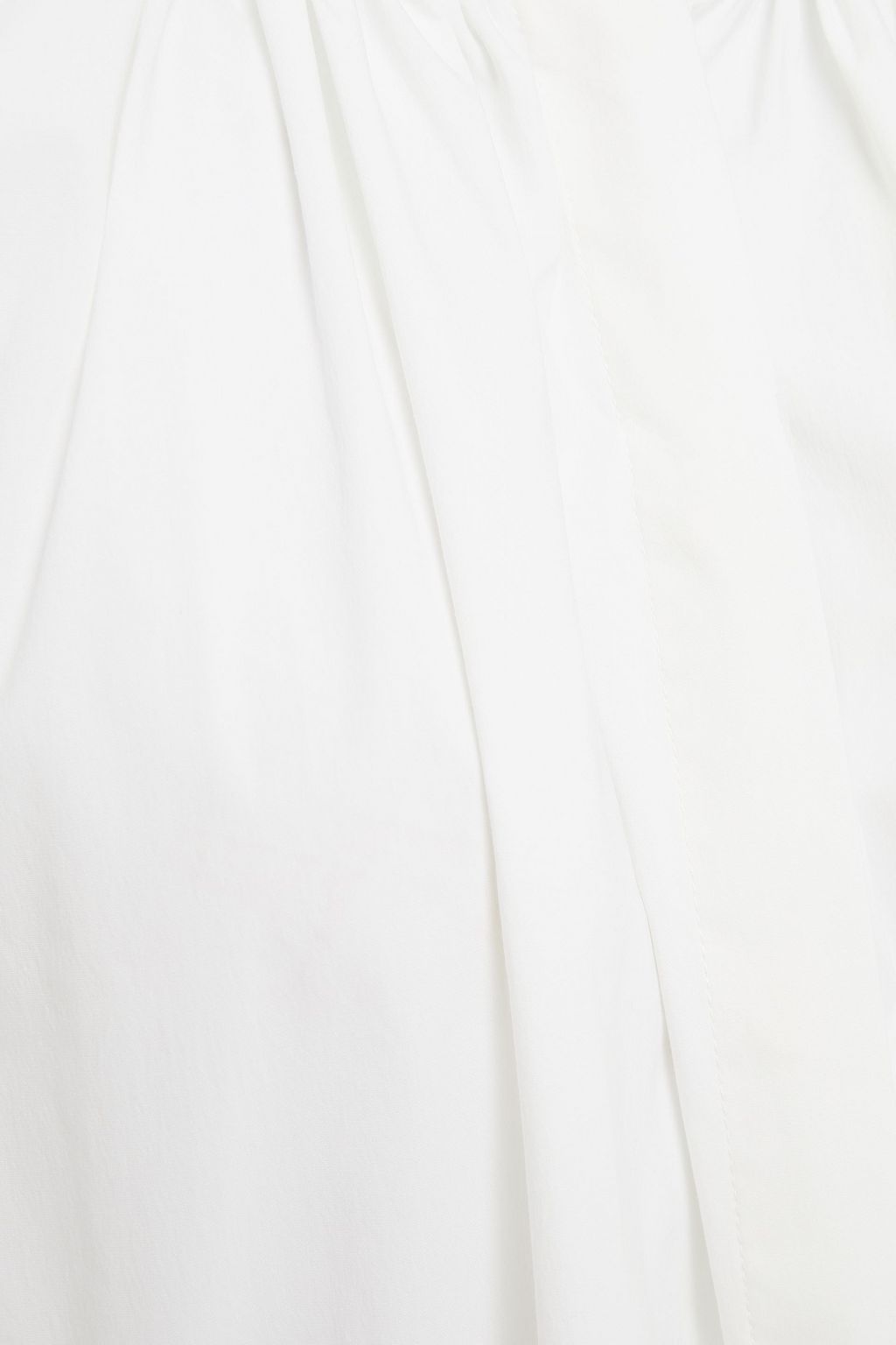 PIECE OF WHITE Cara gathered cotton-blend poplin blouse