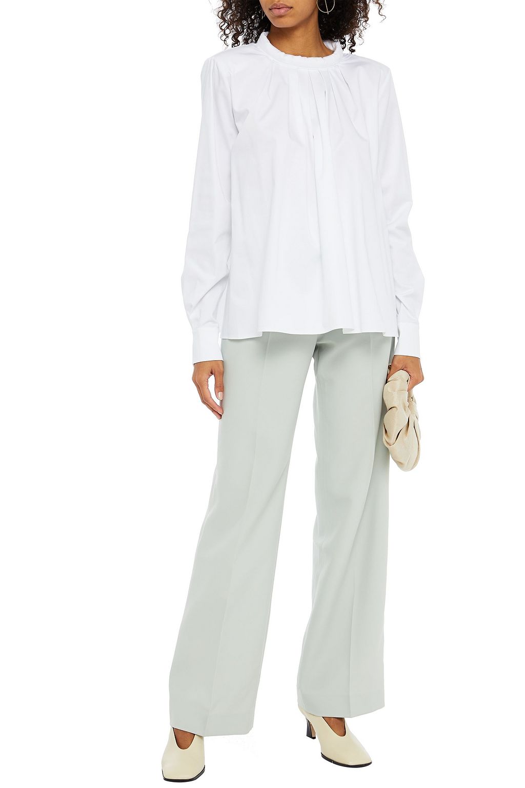 PIECE OF WHITE Diana open-back stretch-cotton poplin shirt