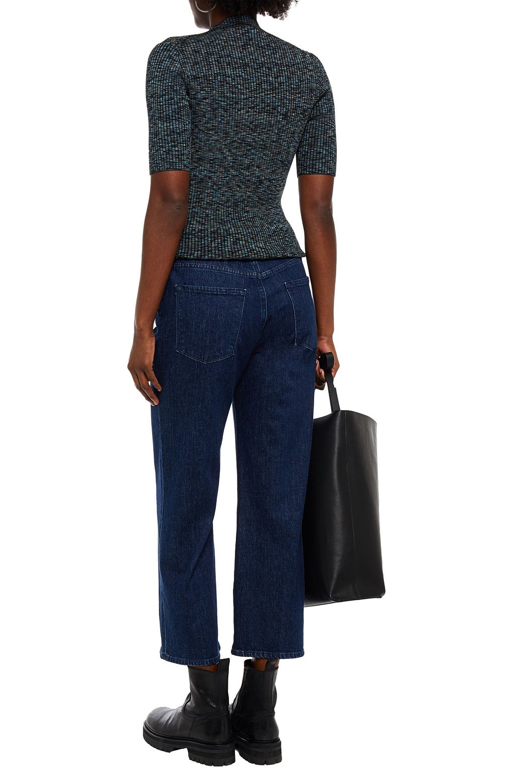 THEORY Leenda marled ribbed-knit turtleneck sweater