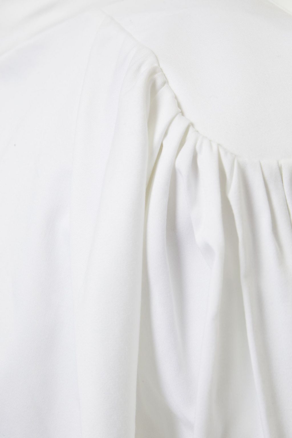 PIECE OF WHITE Miley pleated stretch-cotton poplin top