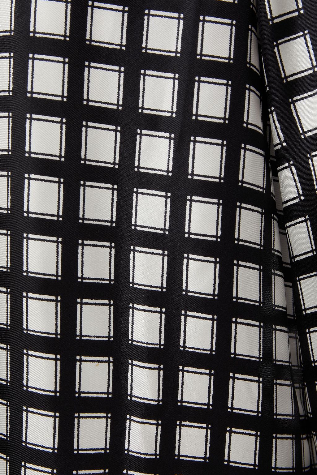 THEORY Draped checked silk-twill top