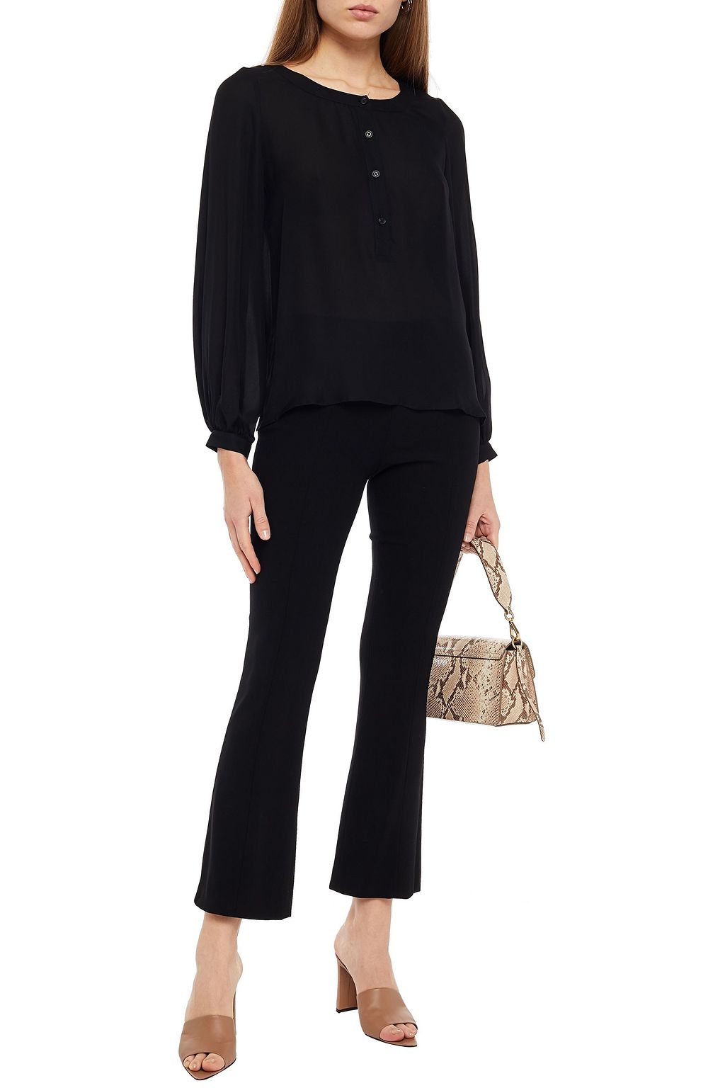 NILI LOTAN Kelly silk crepe de chine top