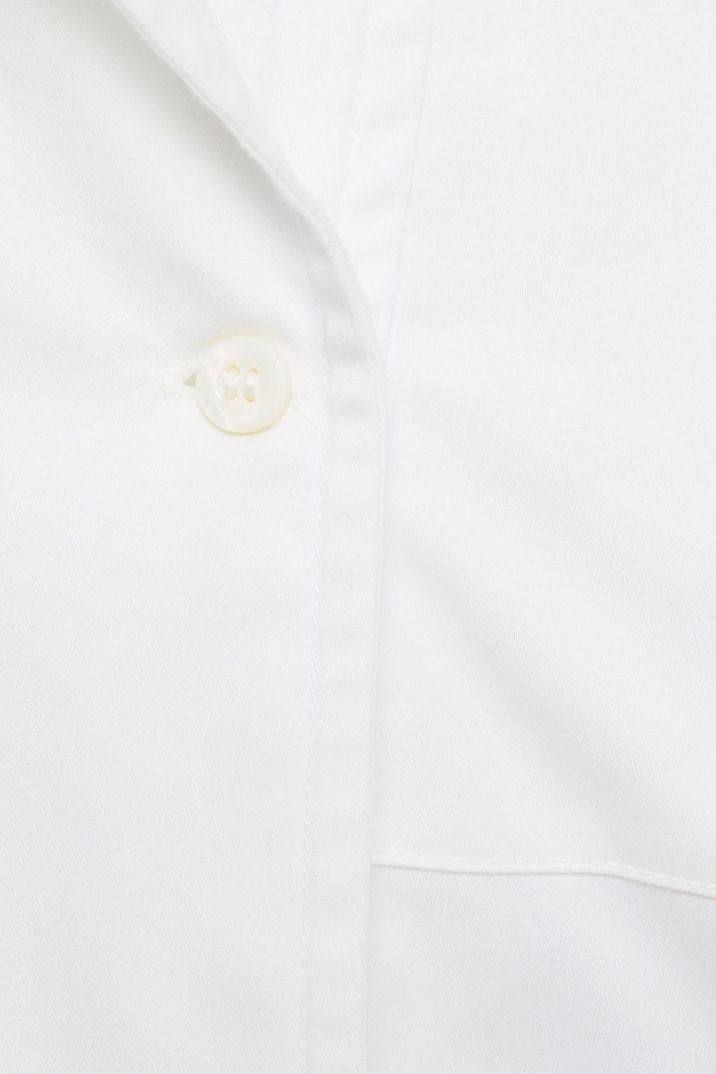 PIECE OF WHITE Raquel double-breasted stretch-cotton poplin shirt