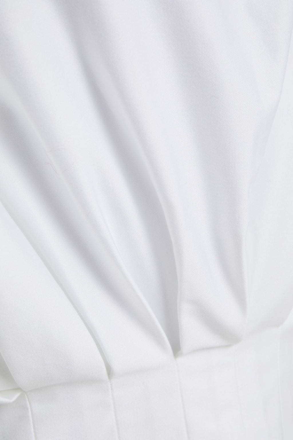 PIECE OF WHITE Sandra pleated stretch-cotton poplin top
