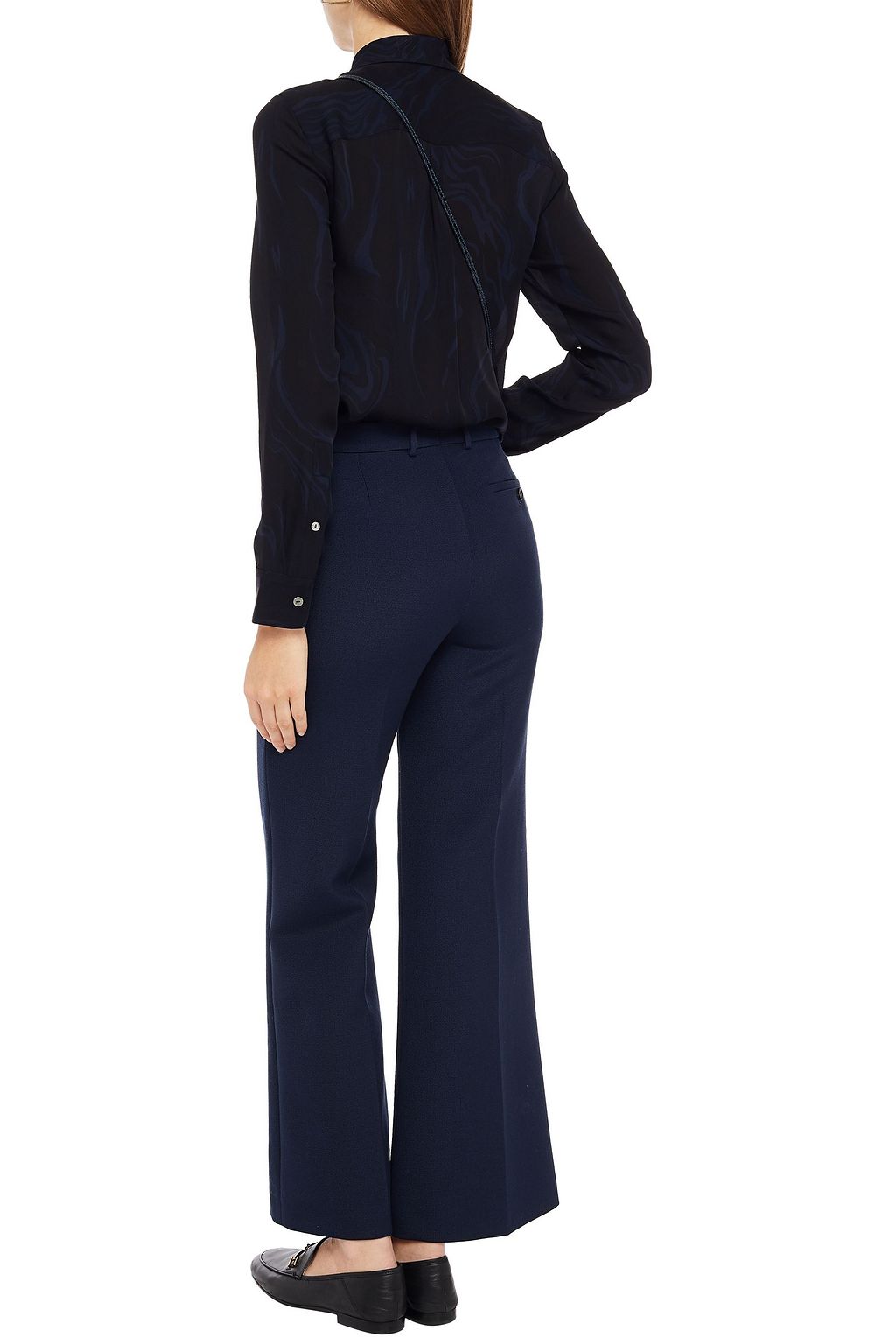 THEORY Printed silk crepe de chine blouse