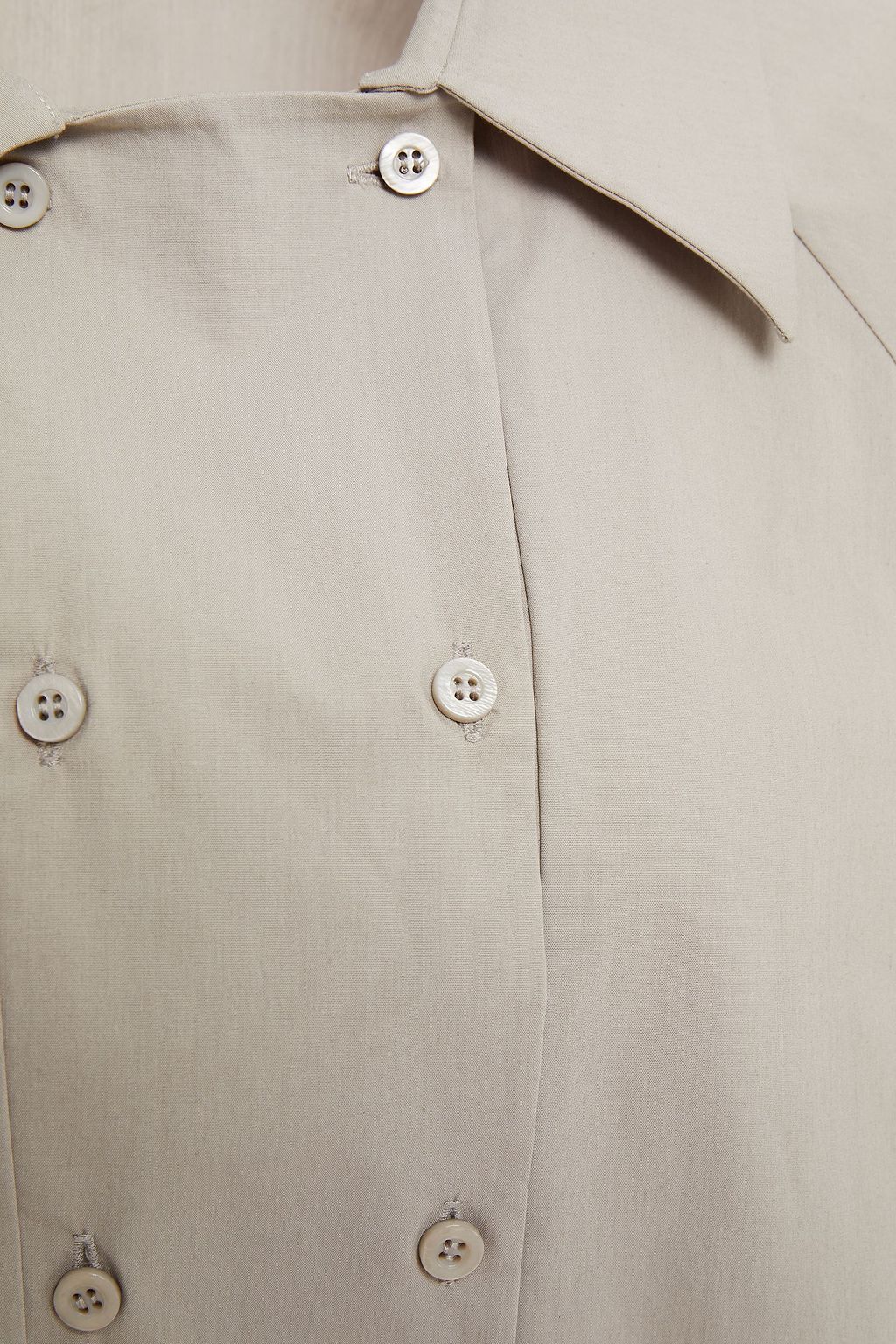 PIECE OF WHITE Evan gathered stretch-cotton poplin shirt