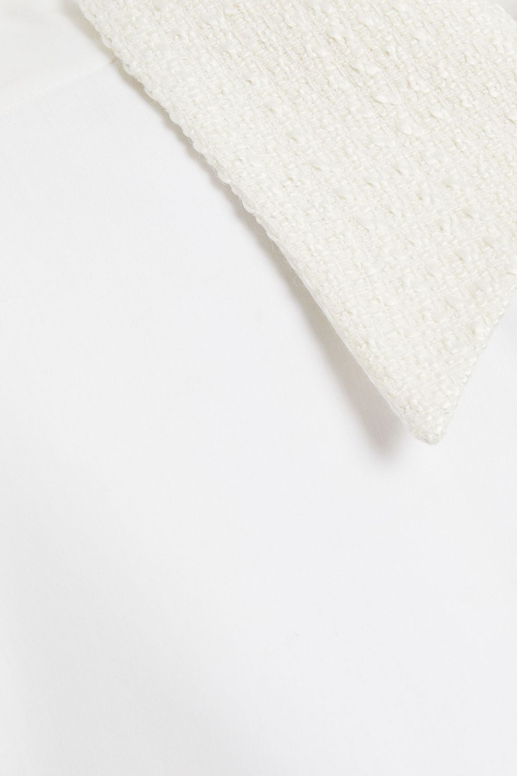PIECE OF WHITE Joseph tweed-trimmed stretch-cotton poplin shirt