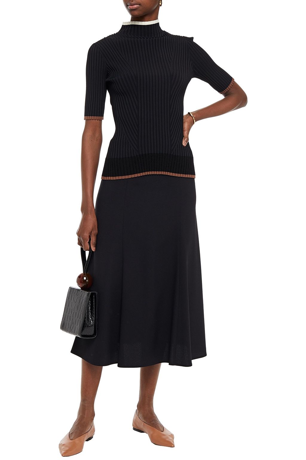 THEORY Ribbed-knit turtleneck sweater