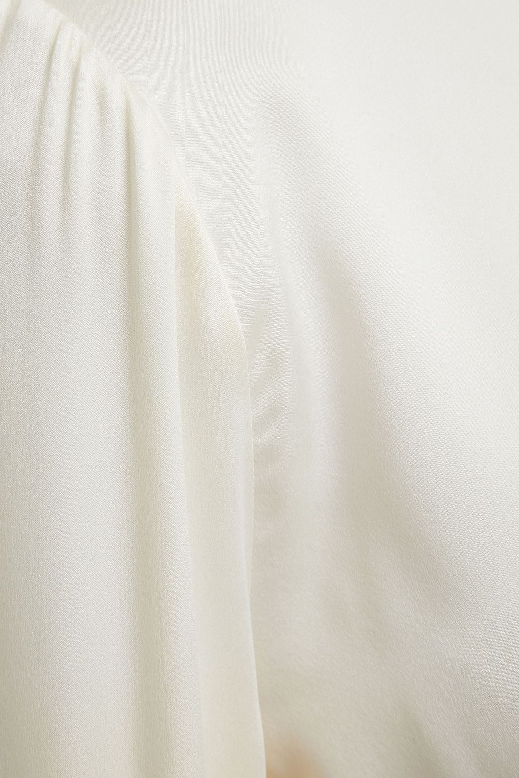 PIECE OF WHITE Gisele gathered silk-blend satin blouse