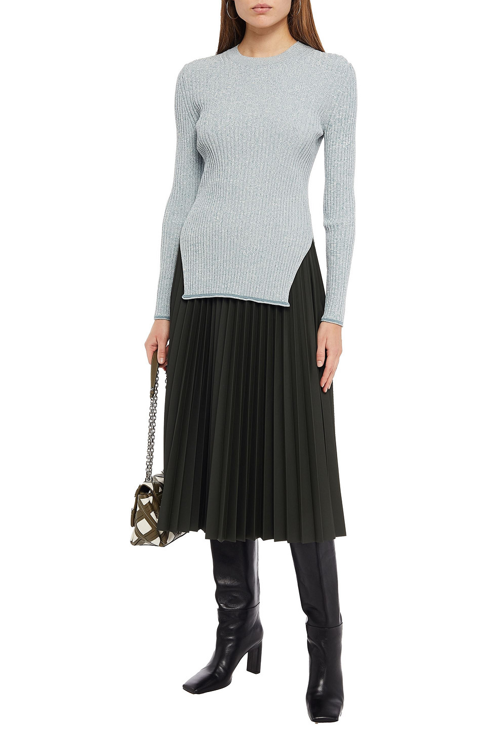  Theory - Mouline Rippstrickpullover - Blau - Xs 