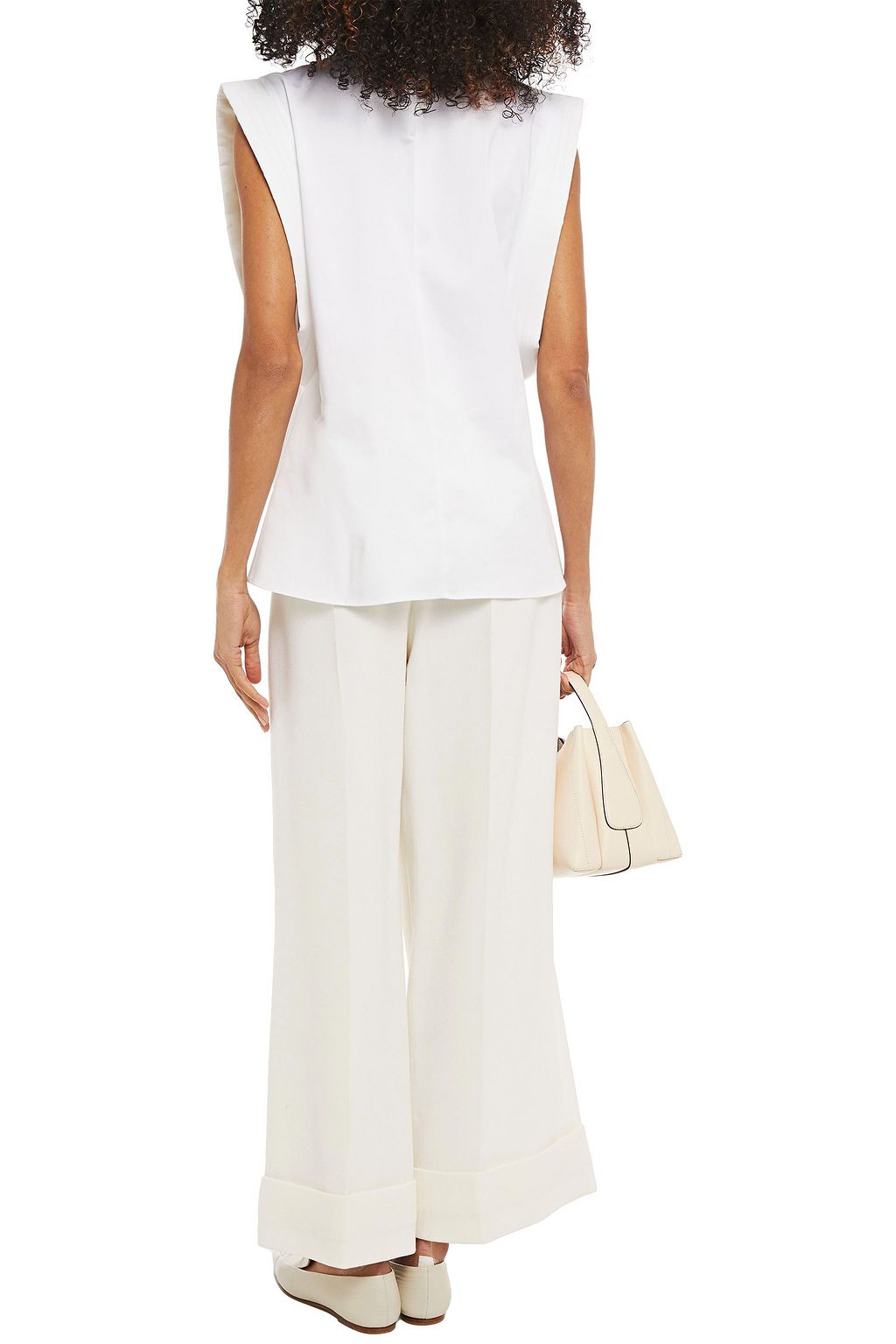 PIECE OF WHITE Stella stretch-cotton poplin top