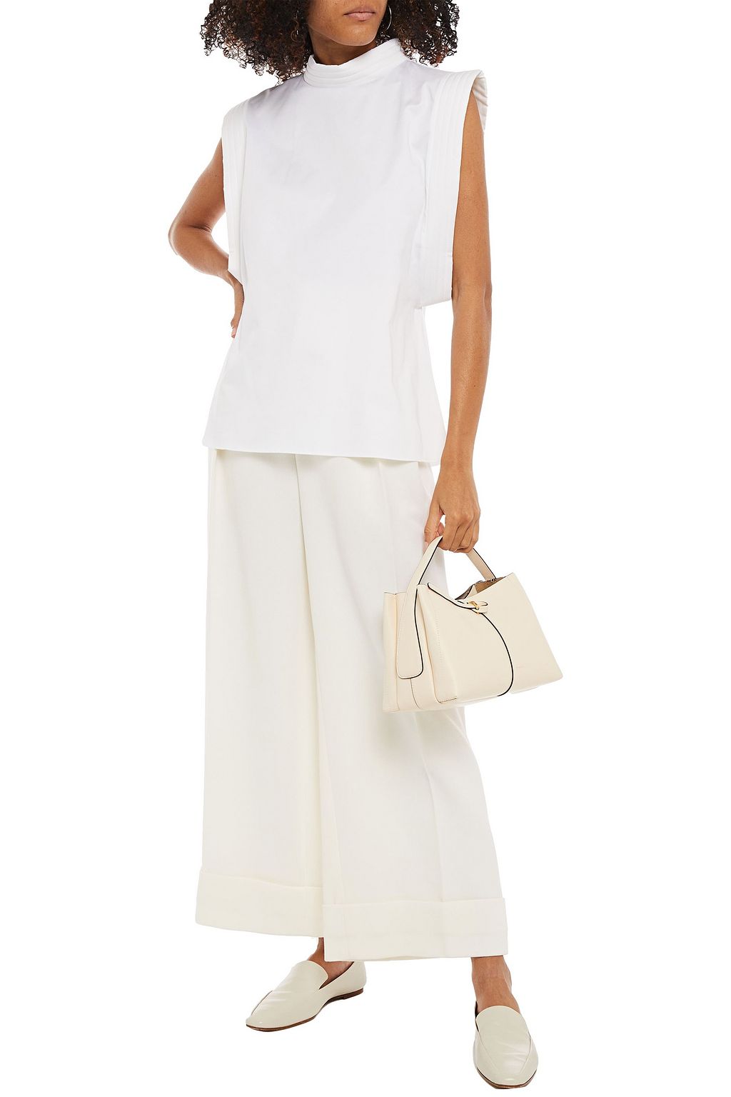 PIECE OF WHITE Stella stretch-cotton poplin top