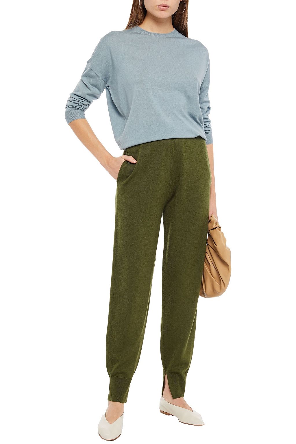 THEORY Merino wool tapered pants | THE OUTNET