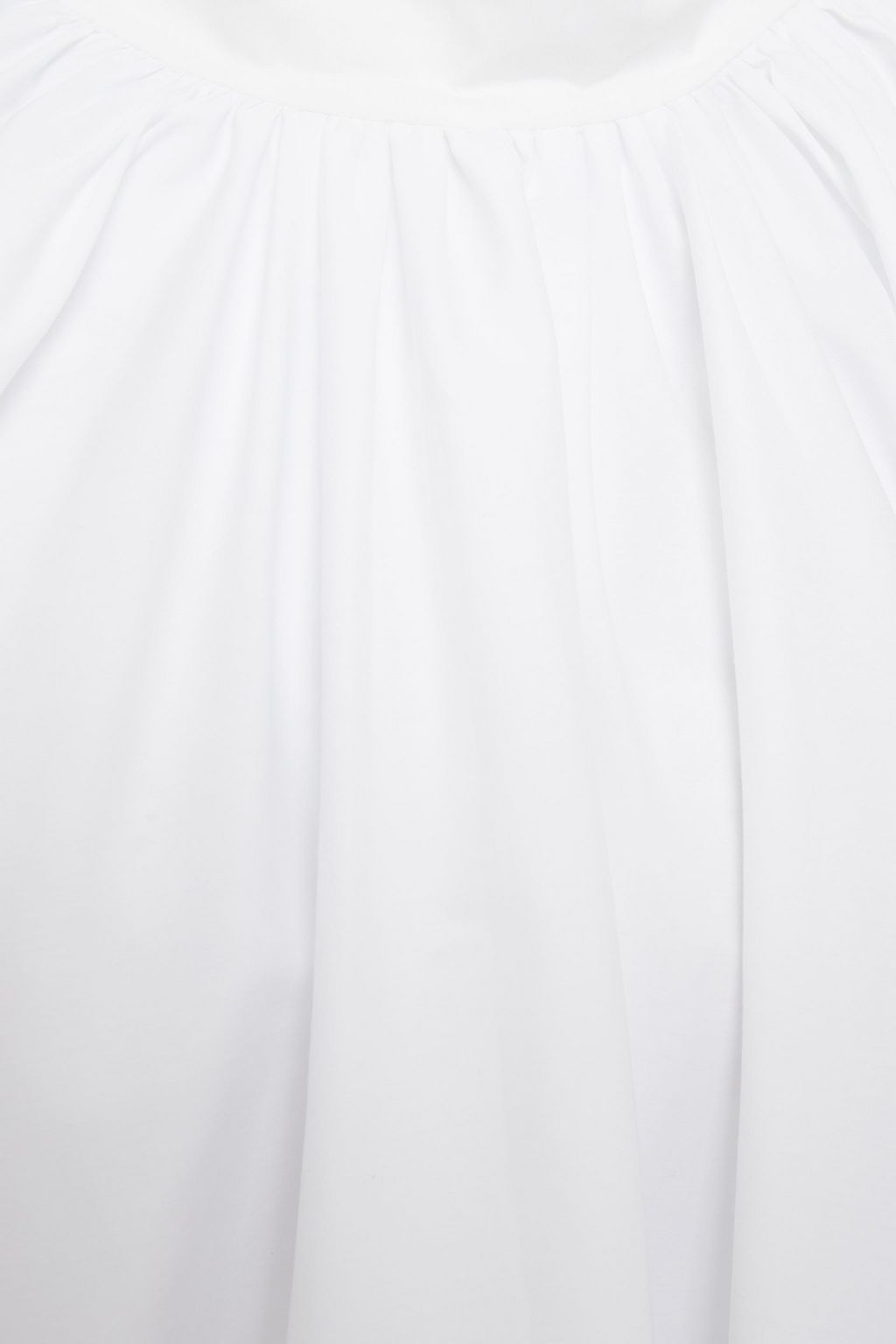PIECE OF WHITE Jodie gathered stretch cotton-poplin blouse