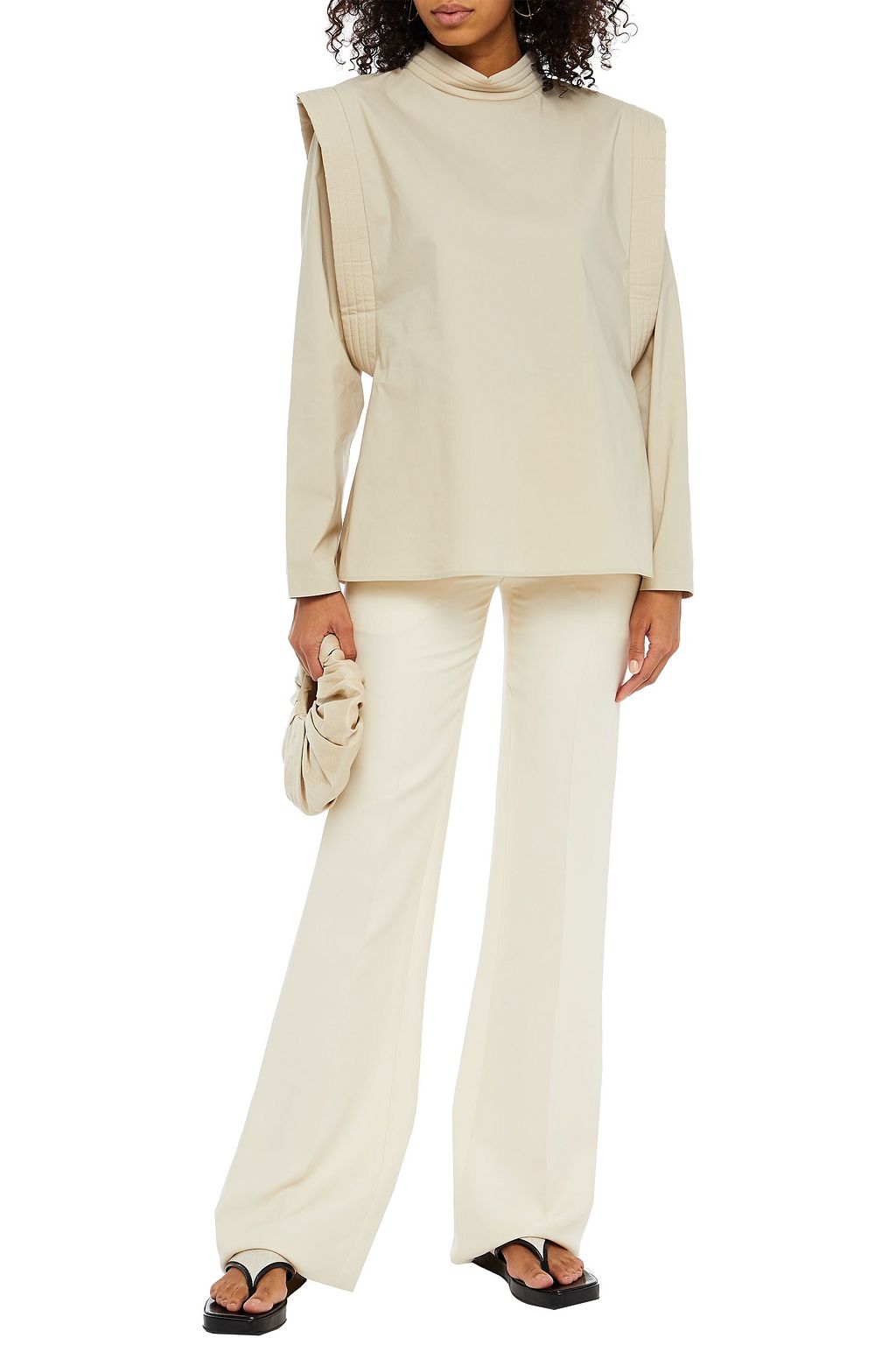 PIECE OF WHITE Julie cotton-blend poplin blouse