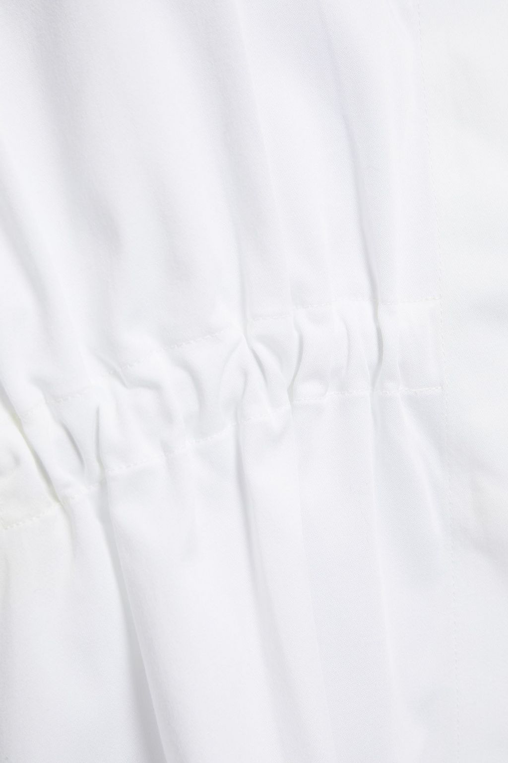 PIECE OF WHITE Josi gathered stretch-cotton poplin shirt