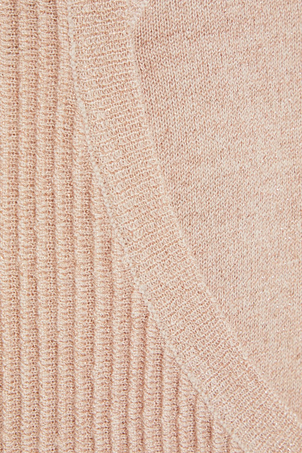 MICHELLE MASON Cutout metallic ribbed wool-blend sweater