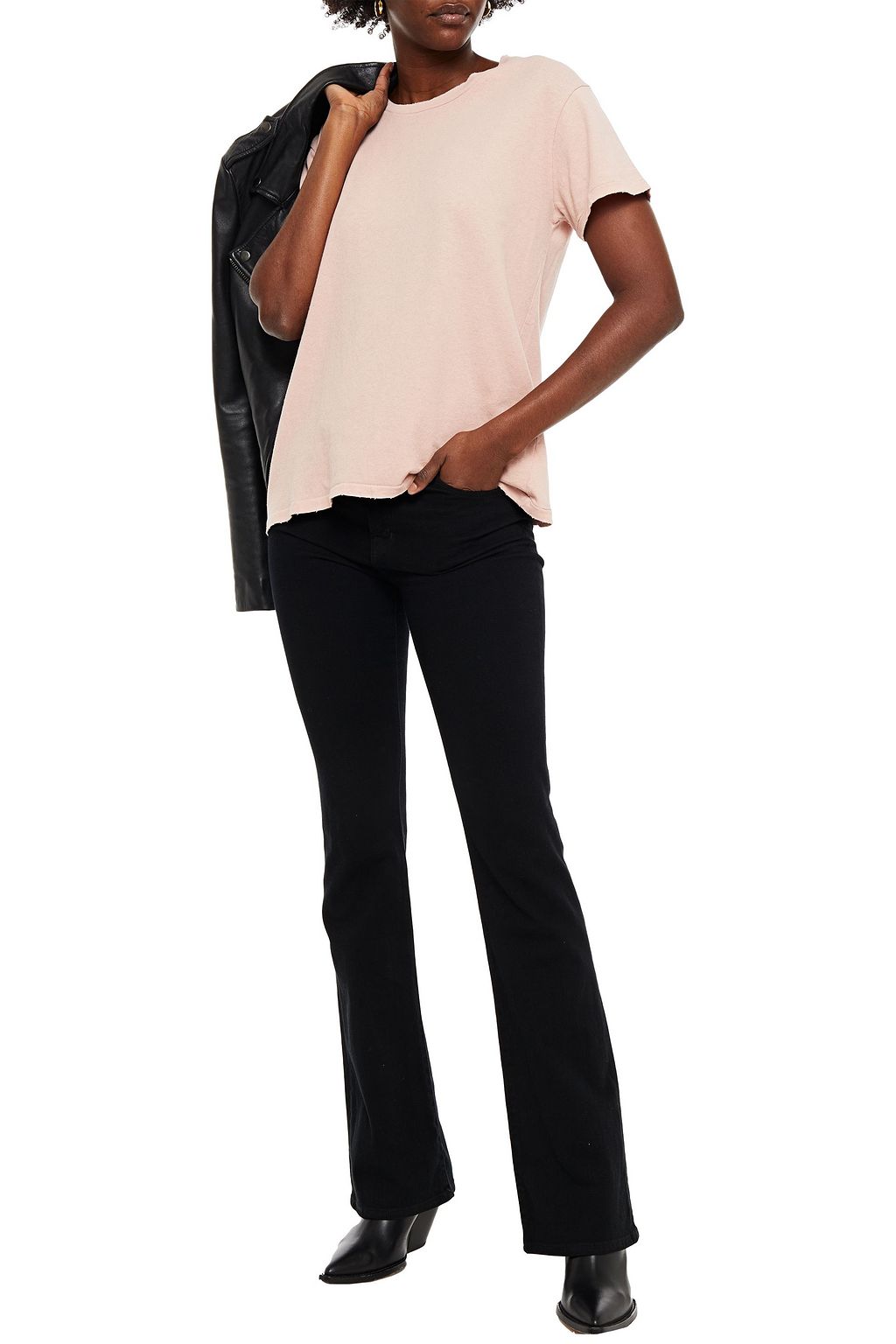 NILI LOTAN Brady distressed cotton-jersey T-shirt