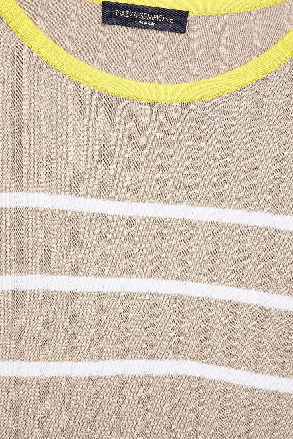 PIAZZA SEMPIONE Striped ribbed-knit sweater
