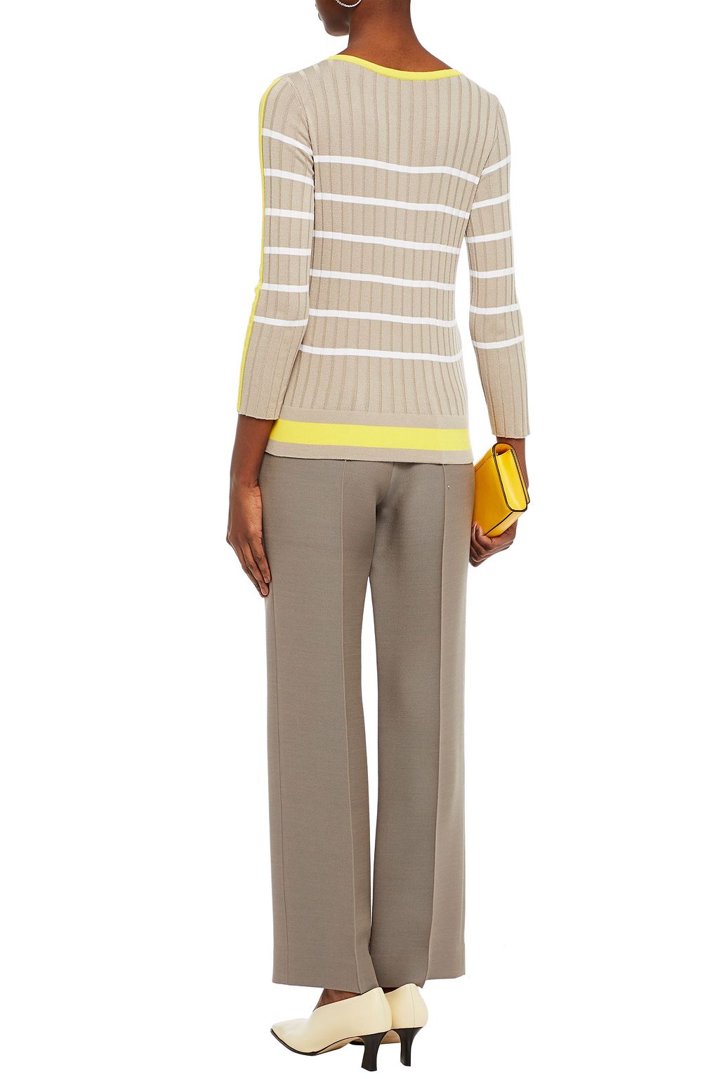 PIAZZA SEMPIONE Striped ribbed-knit sweater