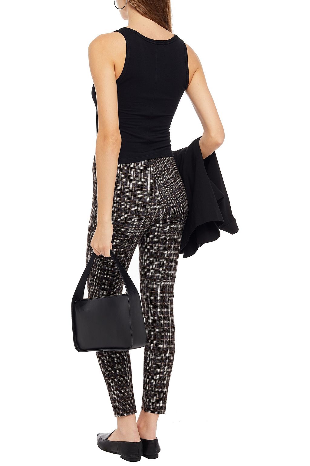 THEORY Checked jacquard leggings