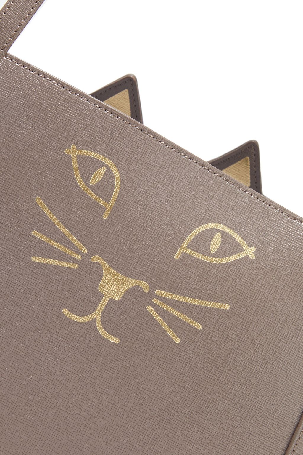 CHARLOTTE OLYMPIA Feline metallic printed textured-leather tote