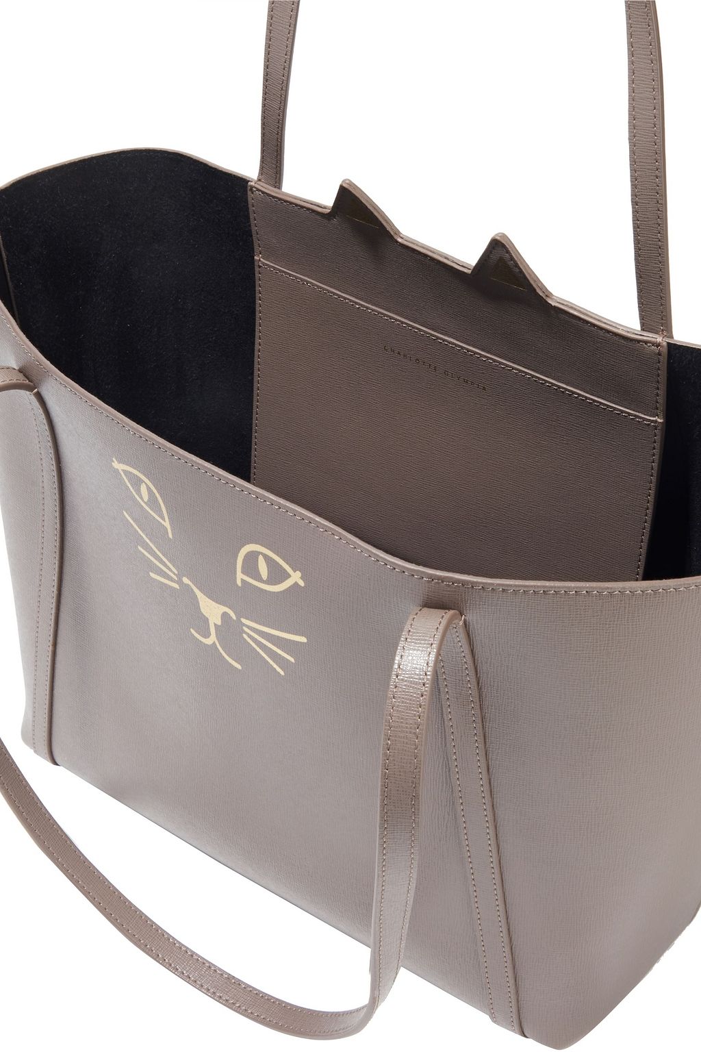 CHARLOTTE OLYMPIA Feline metallic printed textured-leather tote