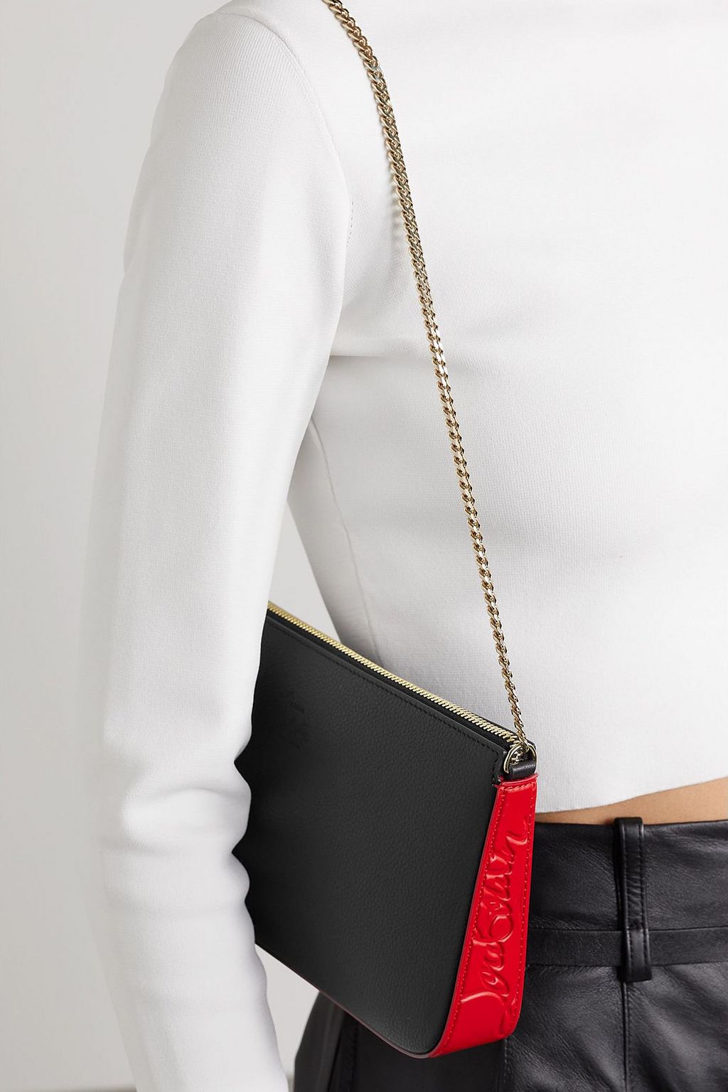 CHRISTIAN LOUBOUTIN Loubila textured-leather shoulder bag