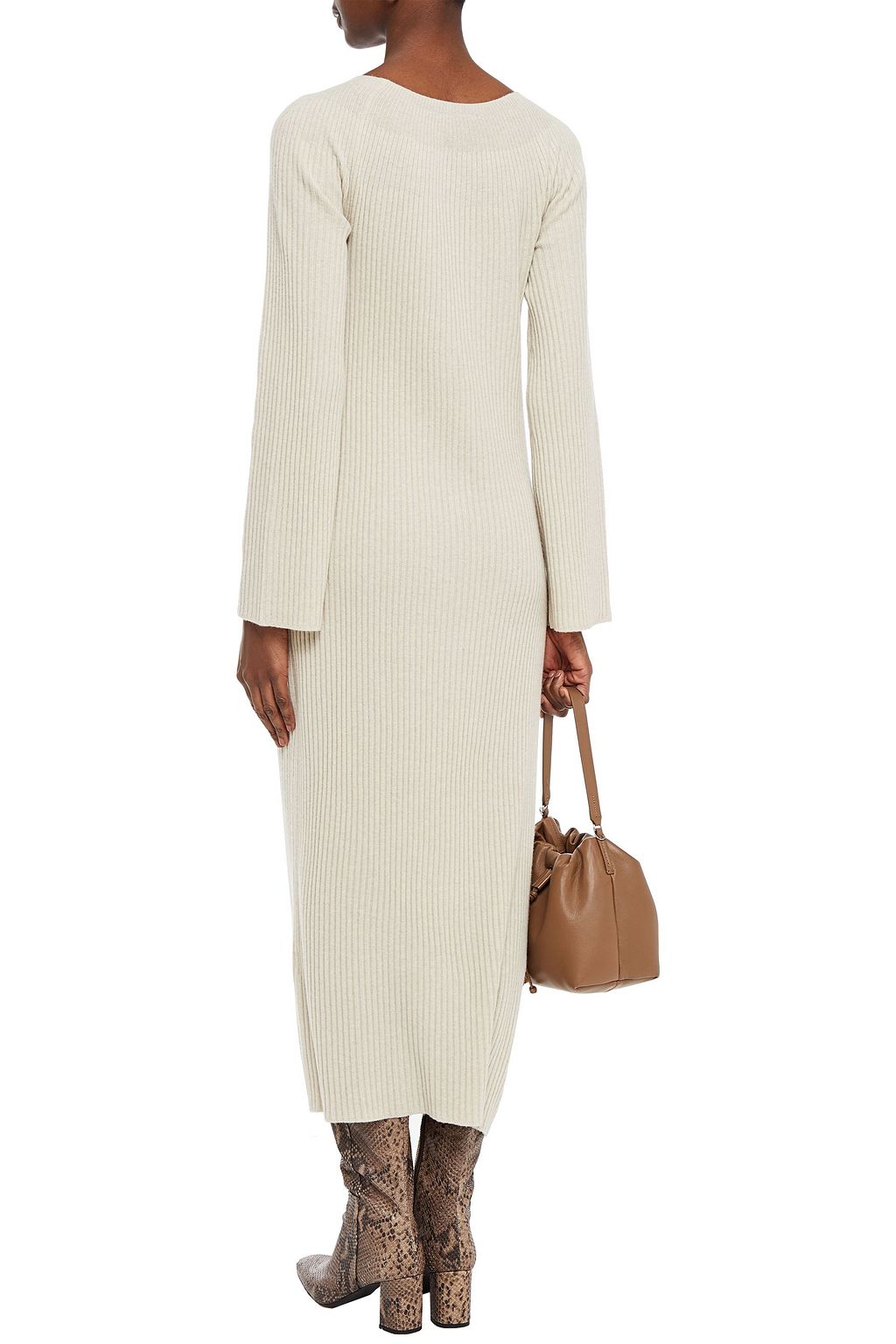 THEORY Ribbed wool and cashmere-blend midi dress