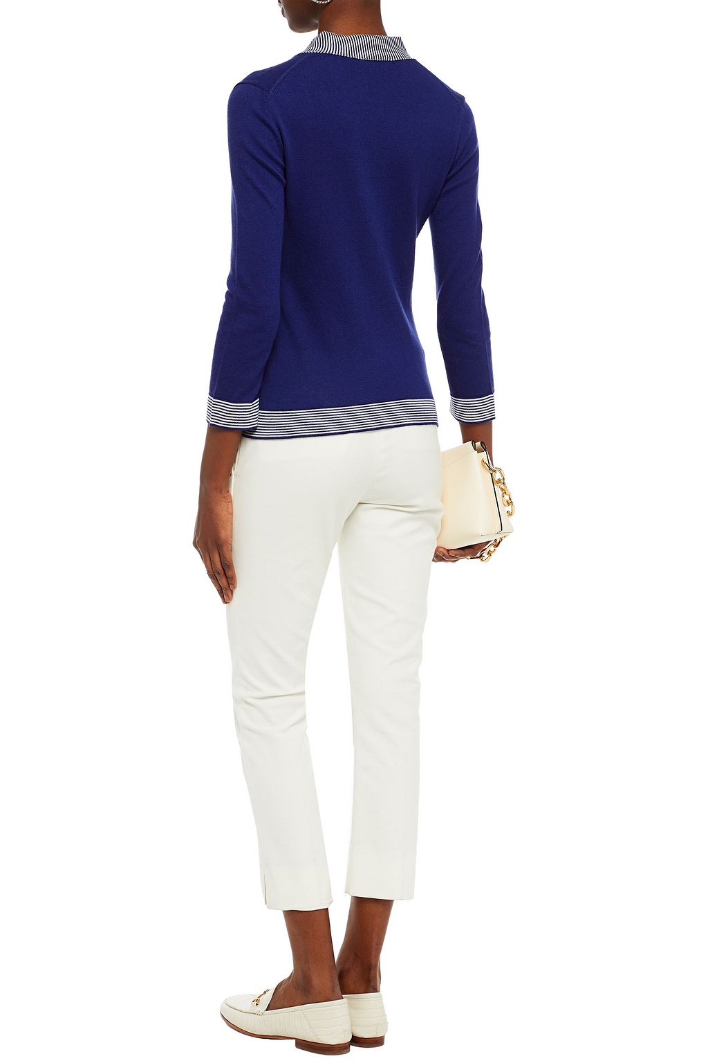 PIAZZA SEMPIONE Striped cotton and cashmere-blend sweater