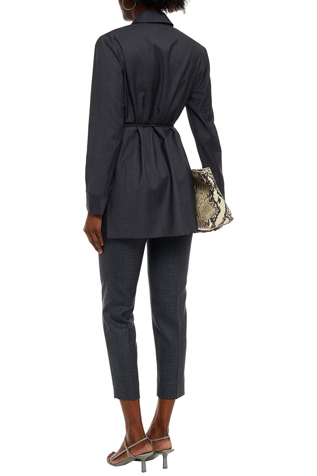 THEORY Belted wool-twill shirt