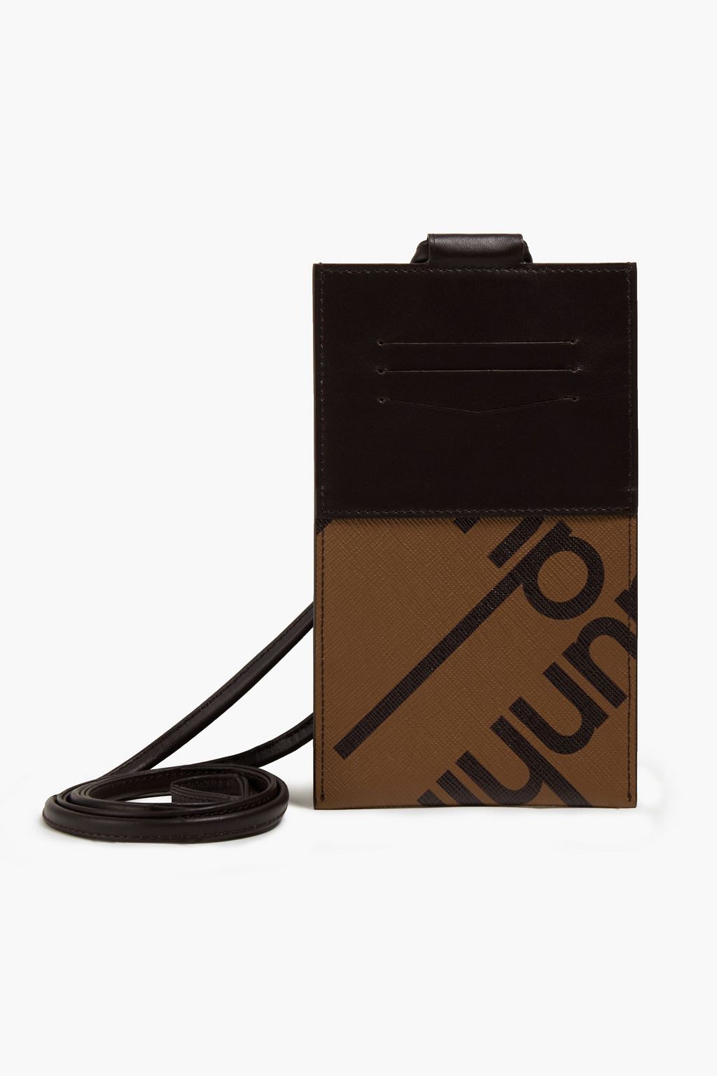DUNHILL Logo-print faux leather phone bag
