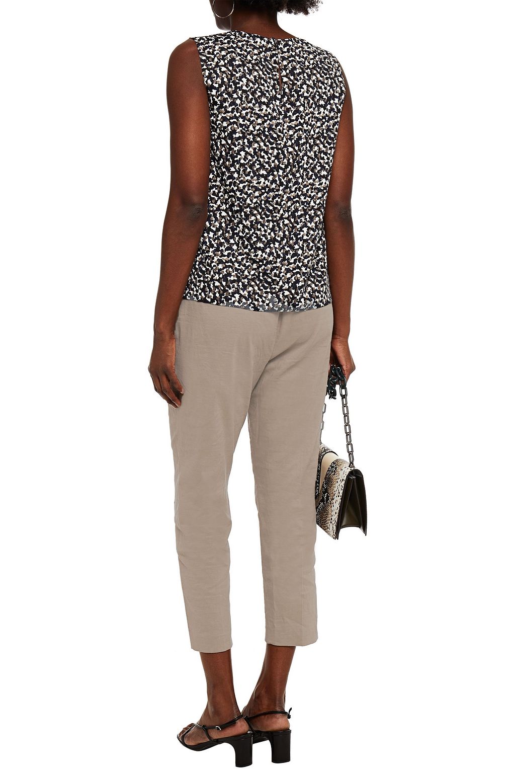 THEORY Cropped linen-blend tapered pants