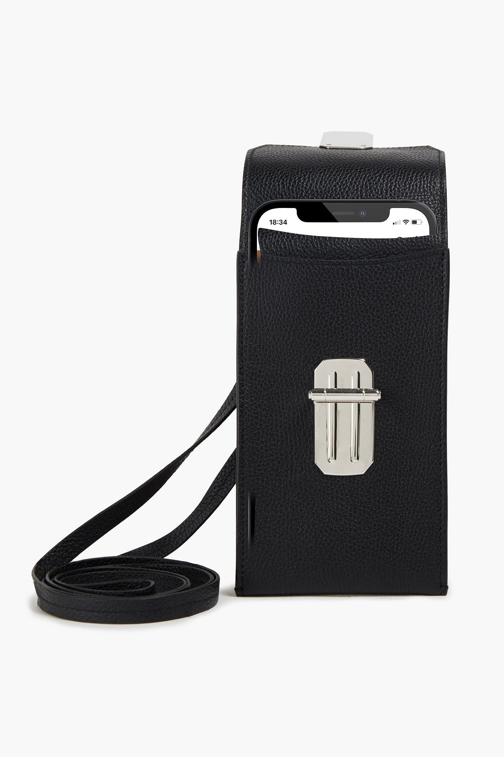 DUNHILL Pebbled-leather phone bag