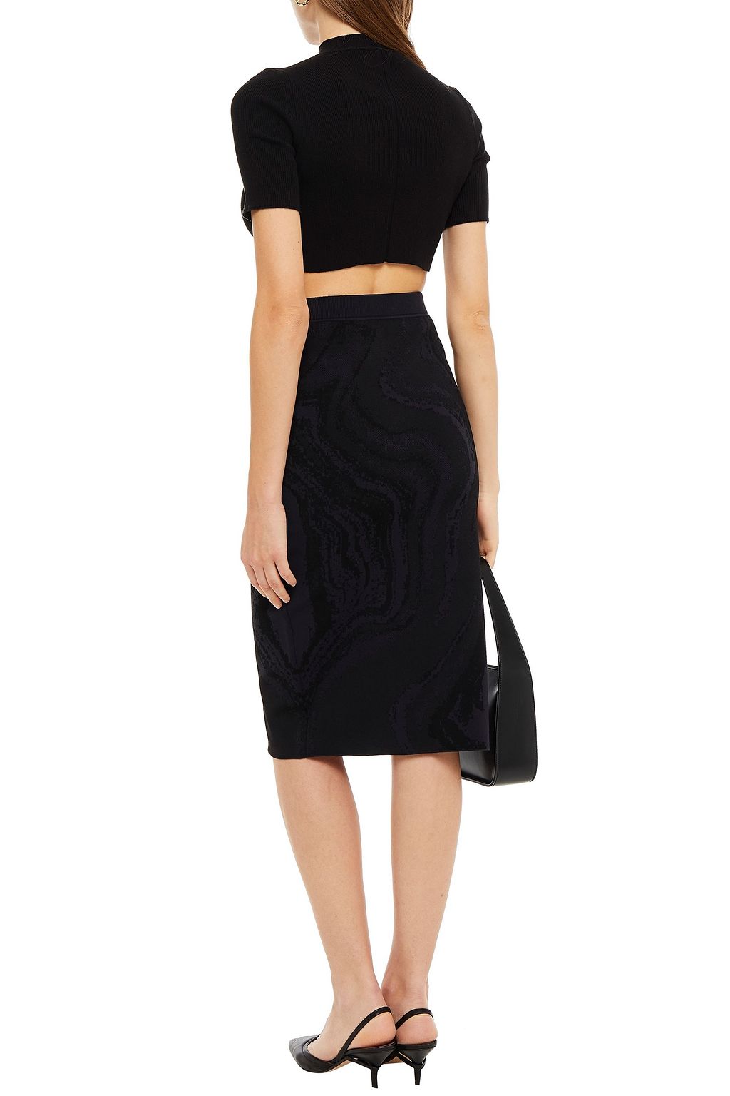 THEORY Jacquard-knit pencil skirt