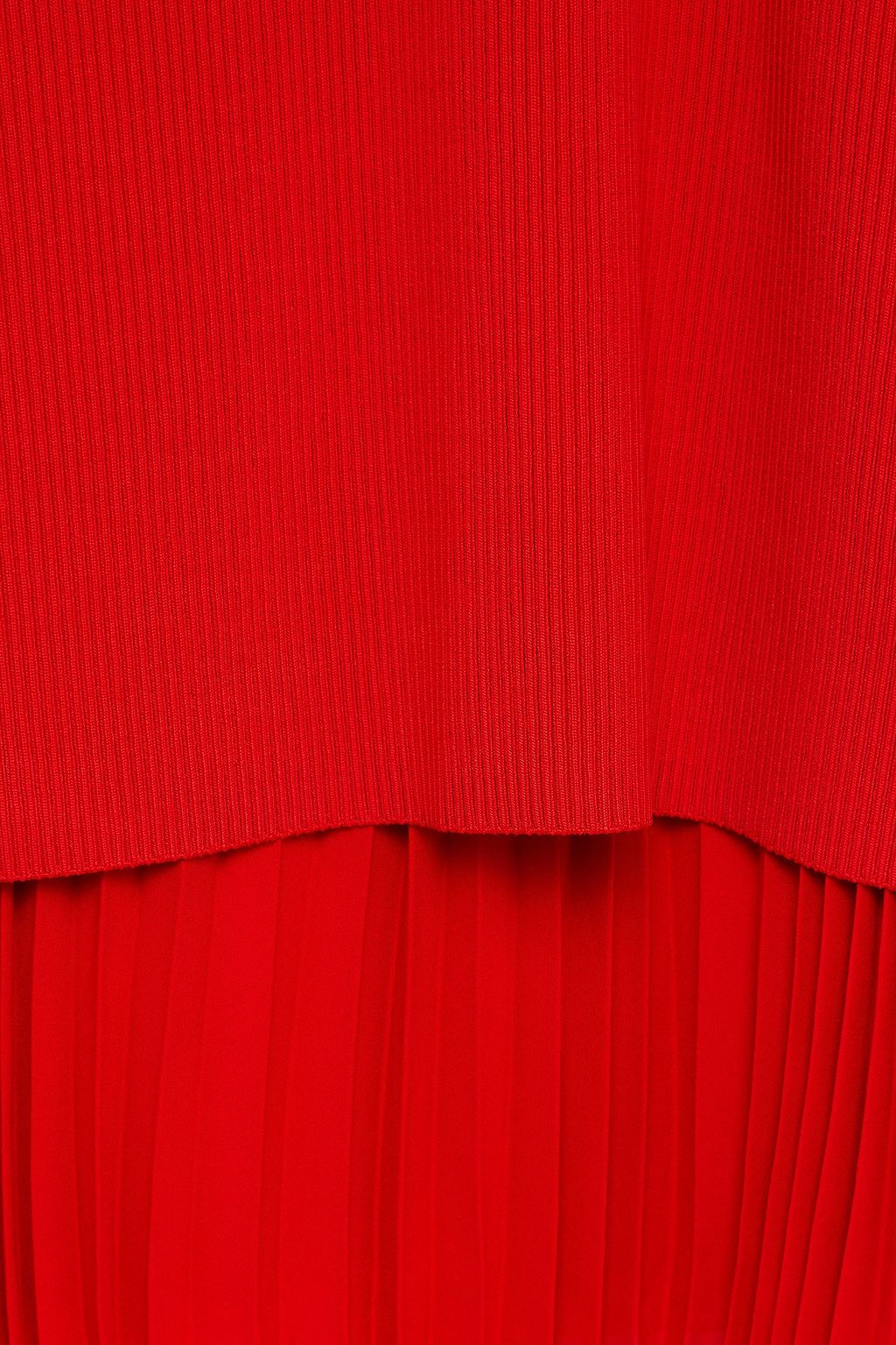 THEORY Layered pleated georgette and ribbed-knit dress