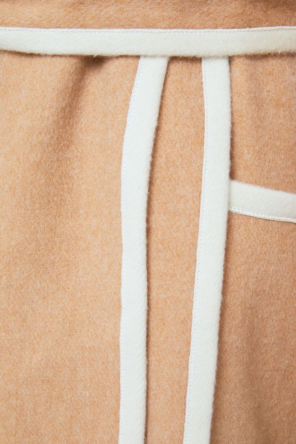 ROSETTA GETTY Double-breasted belted two-tone wool-felt coat
