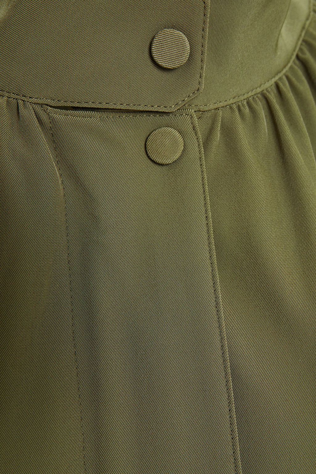 THEORY Harbor belted gathered satin-twill trench coat