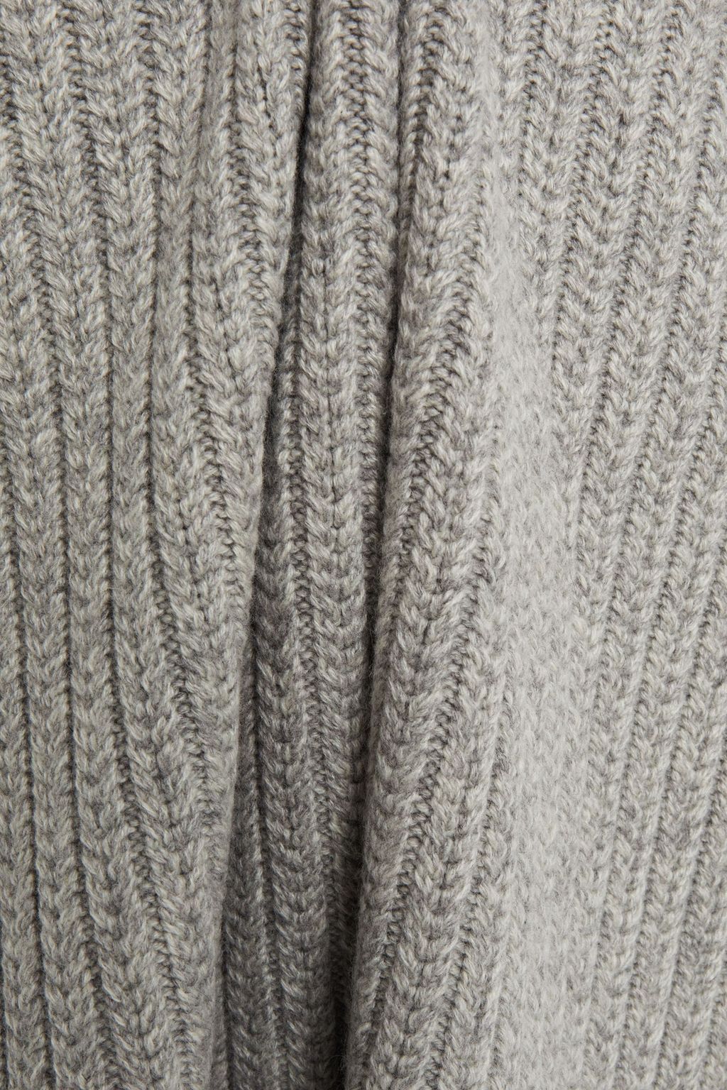 ROSETTA GETTY Mélange ribbed cashmere turtleneck poncho