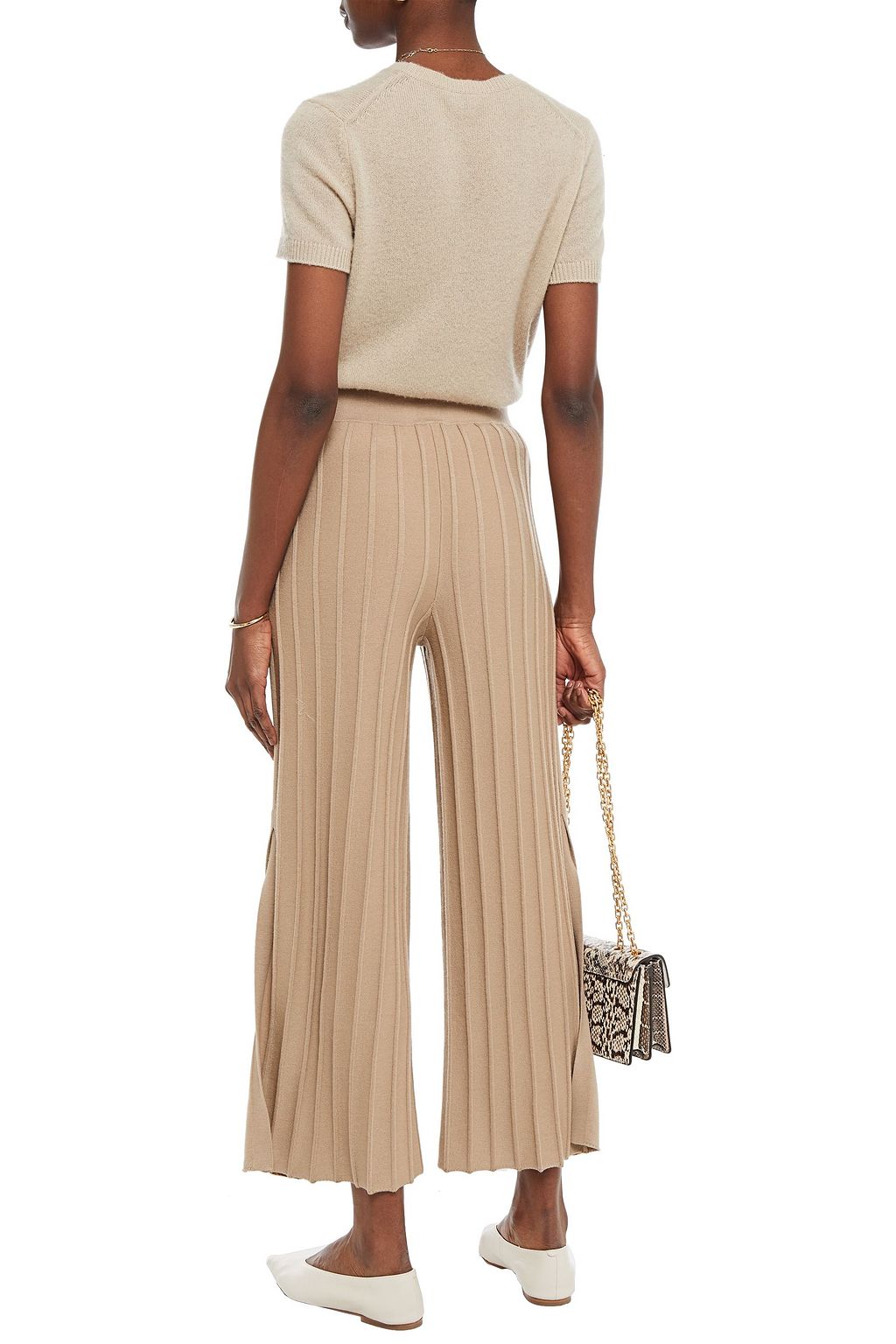 THEORY Ribbed merino wool-blend wide-leg pants