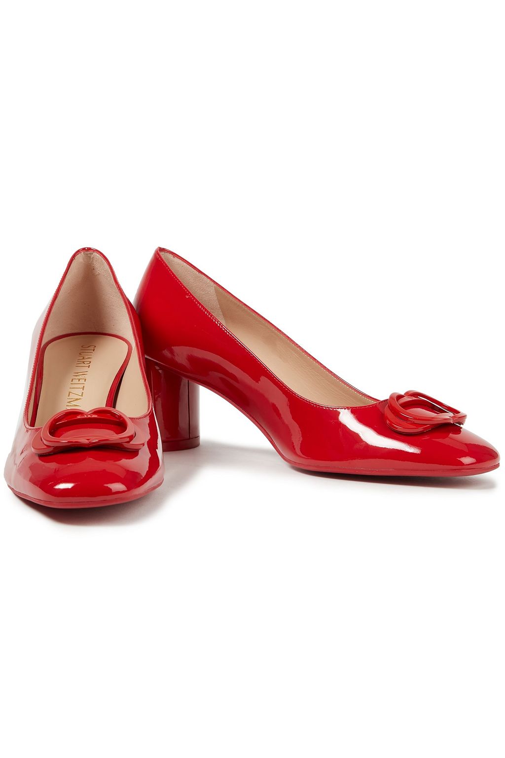 STUART WEITZMAN Anicia 60 embellished patent-leather pumps
