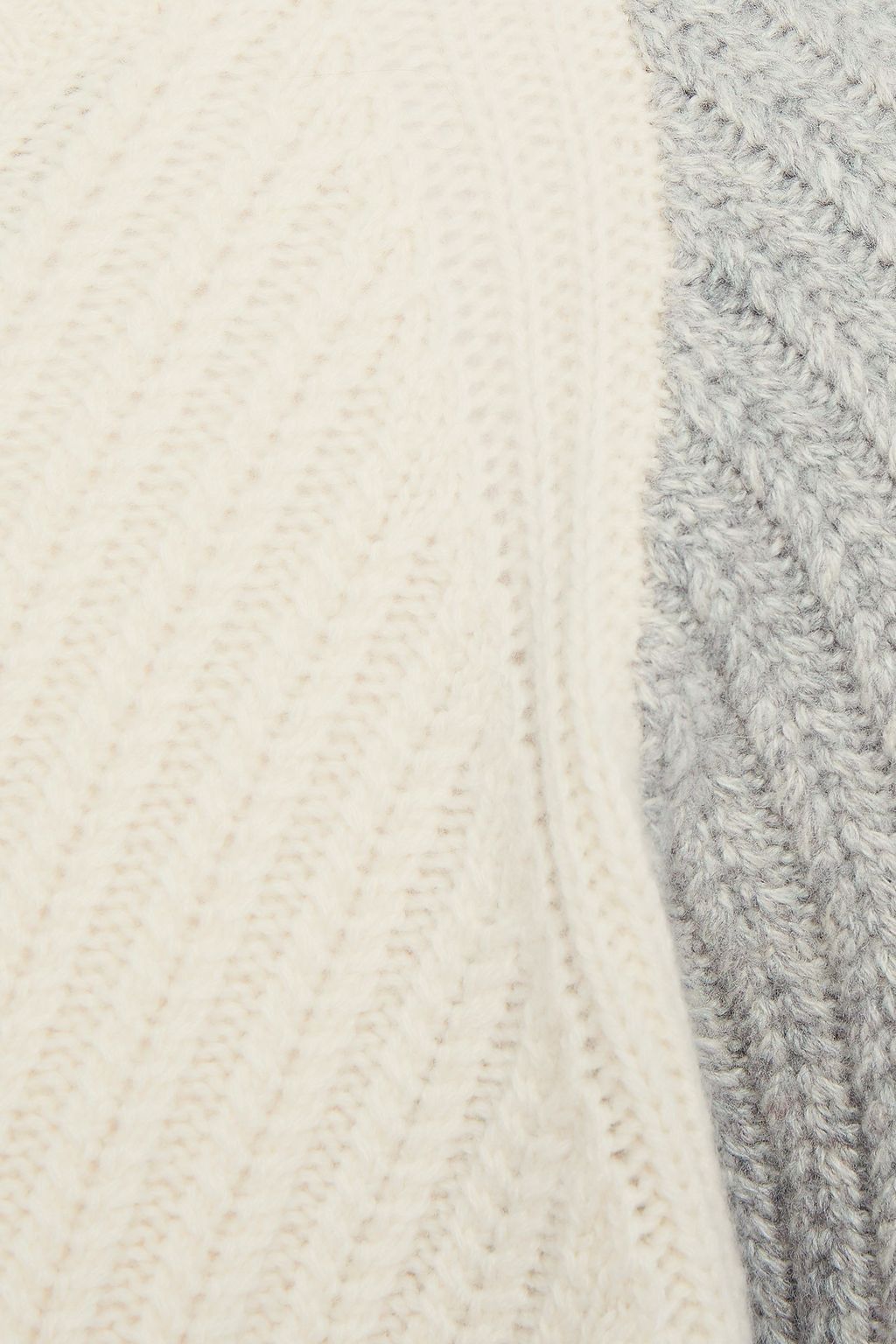 ROSETTA GETTY Two-tone ribbed cashmere sweater