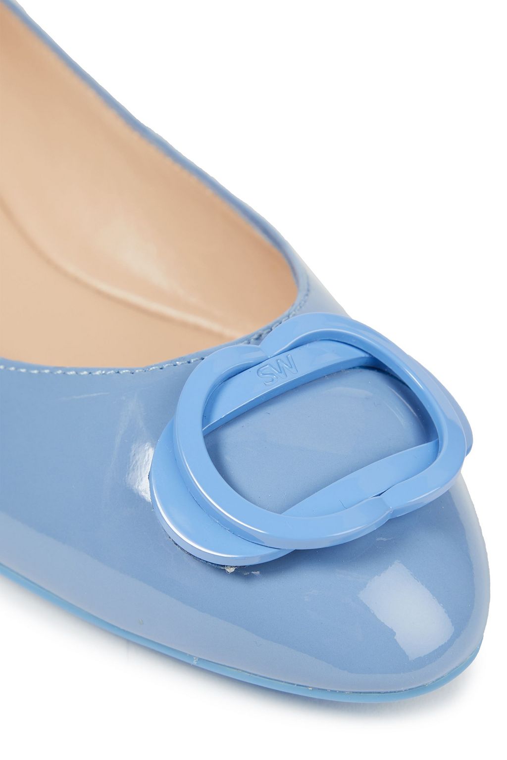STUART WEITZMAN Adeliza embellished patent-leather ballet flats