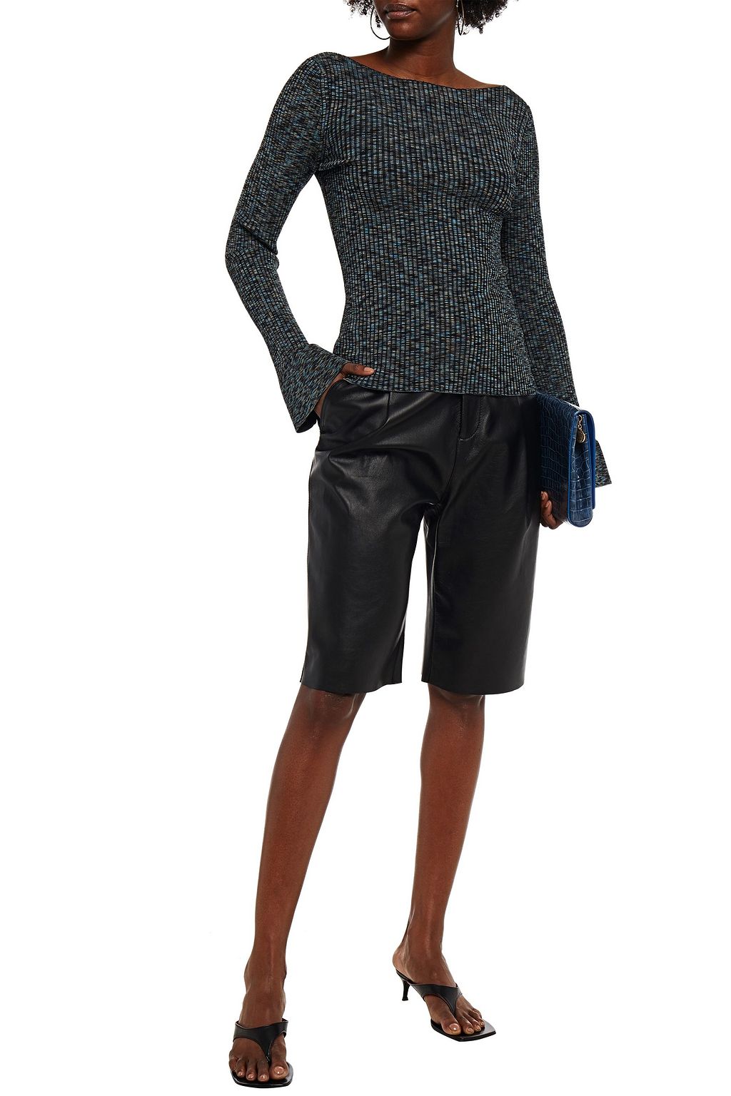THEORY Marled ribbed-knit sweater
